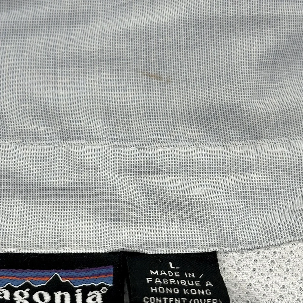 Patagonia Vintage Outdoor Long Sleeve Vented Fishing Shirt Pale Blue/Gray Large - Picture 12 of 15